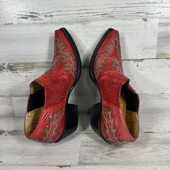 Corral Red Leather Ankle Boots - Picture 5 of 7
